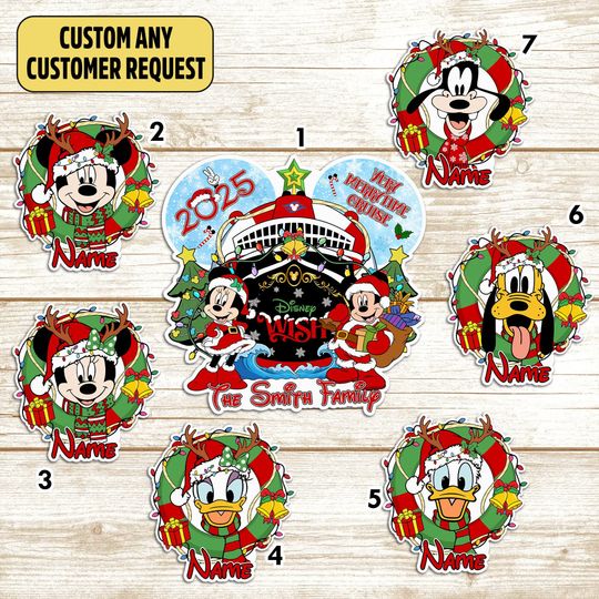Discover Personalized Mickey and Friends Very Merrytime Cruise Magnets, Christmas Mickey Mouse Stateroom Door, Disney Christmas Magnet