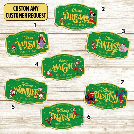 Discover Customize Disney Family & Cruise Ship Christmas Stateroom Door, Cruise Line Ship Magnet, Disney Xmas Cruise Trip, Wish Magic Dream Fantasy