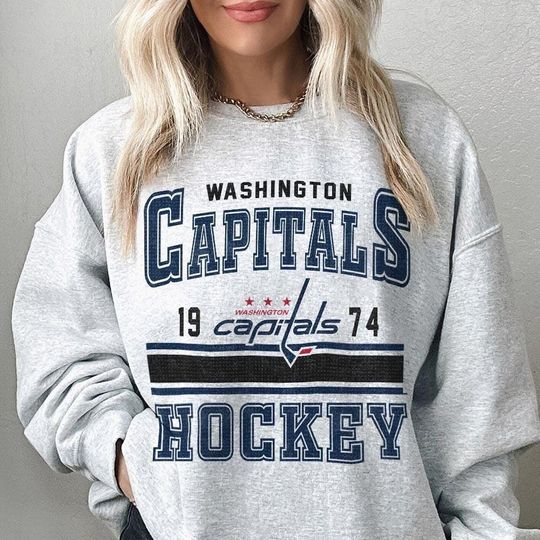 Discover Washington Capitals Vintage 90s Sweatshirt, Jersey Hockey Retro Gift For Christmas
