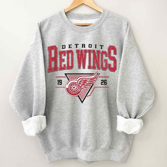 Discover Vintage 90s Detroit Red Wings Shirt, Crewneck Detroit Red Wings Sweatshirt, Jersey Hockey Gift For Christmas