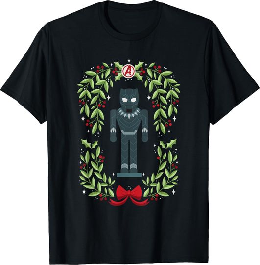 Discover Marvel Holiday Christmas Avengers Black Panther Nutcracker T-Shirt