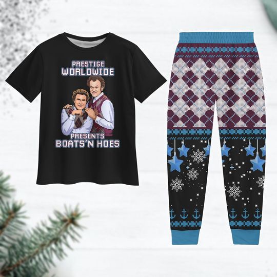 Discover Step Brothers Christmas Pajama Set, Brennan & Dale Lounge Pants, Holiday Movie Sleepwear, Xmas Gift
