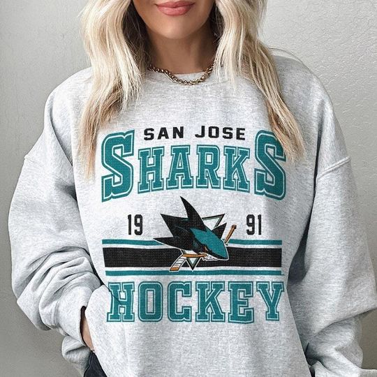 Discover Vintage 90s San Jose Sharks Sweatshirt, Retro Hockey Crewneck