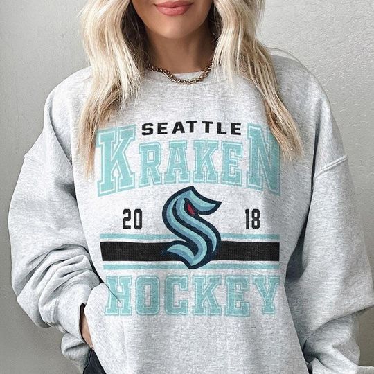 Discover Seattle Kraken Vintage 90s Sweatshirt, Jersey Hockey Retro Gift For Christmas