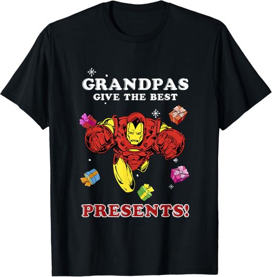 Discover Marvel Christmas Grandpas Give The Best Presents Iron Man T-Shirt