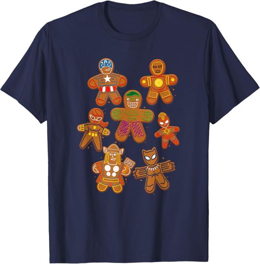 Discover Marvel Christmas Avengers Classic Gingerbread Cookies T-Shirt