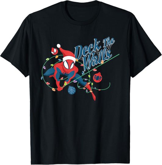 Discover Marvel Spider-Man Deck The Walls Holiday T-Shirt