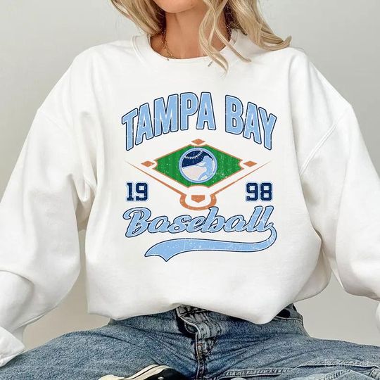 Discover Tampa Bay Baseball Sweatshirt, Vintage Unisex Pullover, Warm Streetwear Gifts, Vintage Pullover, Vintage Sportswear Sweatshirt