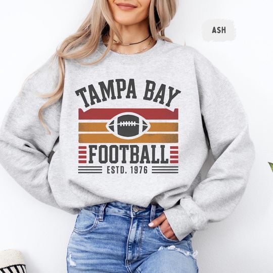 Discover Vintage Tampa Bay Football Sweatshirt - Unisex Crewneck, Team Fan Apparel, Sports Fan Gift, Game Day Gear, Tampa Sweater, Football Lover