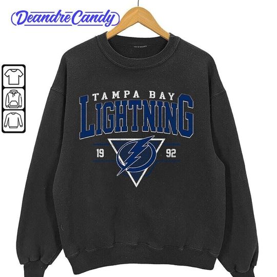 Discover Vintage 90s Tampa Bay Lightning Shirt, Crewneck Tampa Bay Lightning Sweatshirt, Jersey Hockey Gift For Christmas
