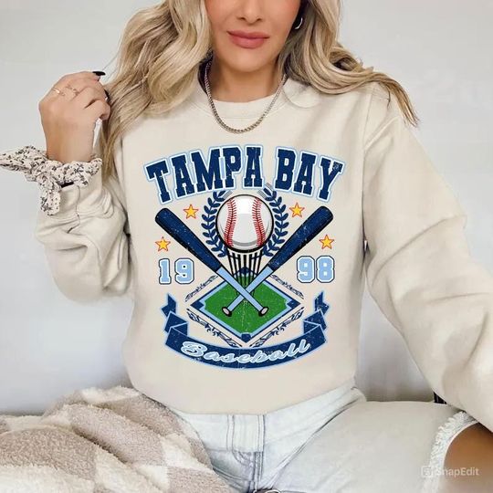 Discover Tampa Bay Baseball Shirt  Sweatshirt for Youth and Adults, Retro Sport Fan Apparel, Vintage Athletic Design, Casual Everyday Outfit