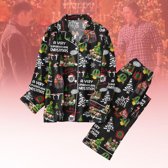 Discover Christmas Supernatural Pajamas Set, Retro Movie Family Pajamas, 90s TV Series Sleepwear