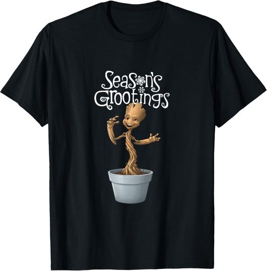 Discover Marvel Groot Season's Grootings Holiday Short Sleeve T-Shirt
