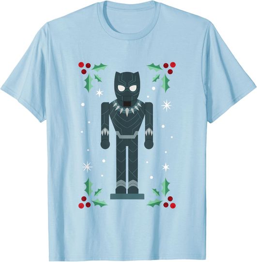 Discover Marvel Christmas Black Panther Mistletoe Big Chest Logo T-Shirt