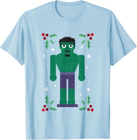 Discover Marvel Christmas Nutcracker Hulk Mistletoe Big Chest Logo T-Shirt