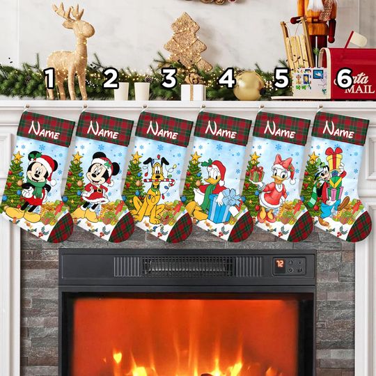 Discover Personalized Mickey & Friends Stocking, Disney Christmas Stockings With Name, Disney Family Christmas Gifts, Mickey Mouse Stockings