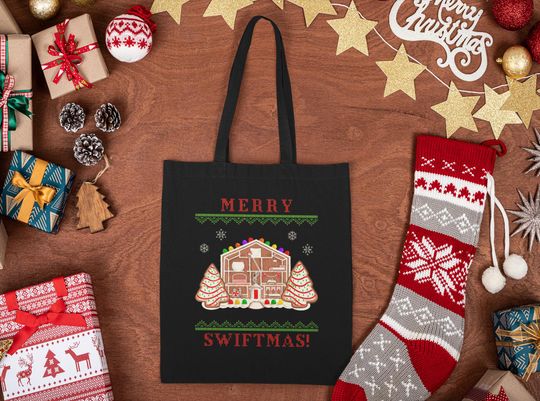Discover Merry Swiftmas Lover Gingerbread House Holiday Cotton Canvas Tote Bag