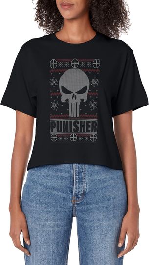 Marvel Christmas Punisher Skull Ugly Sweater T shirt, Gift For Fans