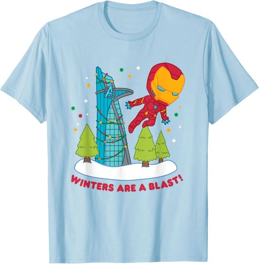 Discover Marvel Christmas Winters Are A Blast! Iron Man Chest Logo T-Shirt, Gift For Fans