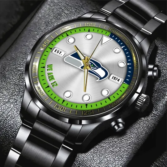 Discover Seahawks Black Stainless Steel Watch