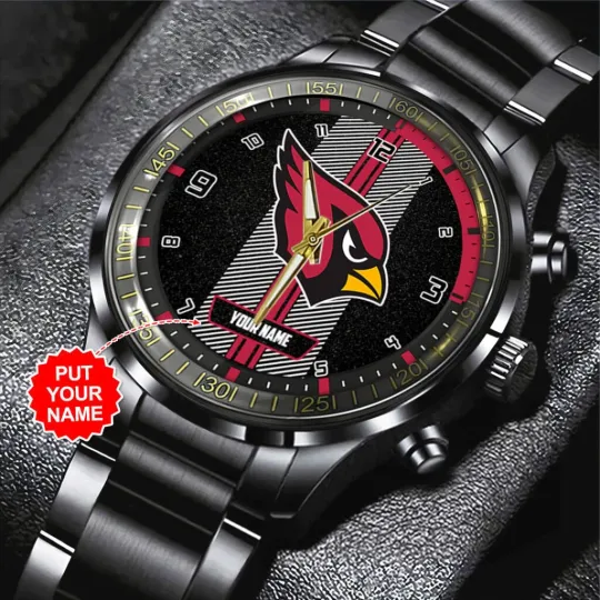 Discover Personalized Cardinals Black Stainless Steel Watch