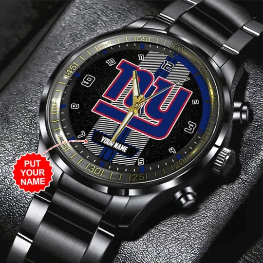 Discover Personalize Giants Black Stainless Steel Watch