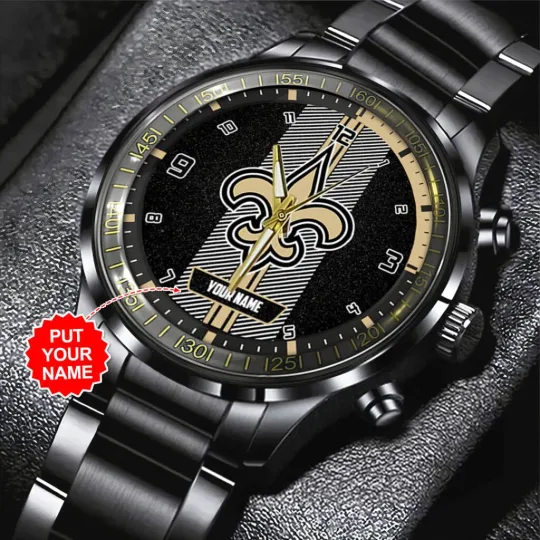 Discover Personalized Saints Black Stainless Steel Watch