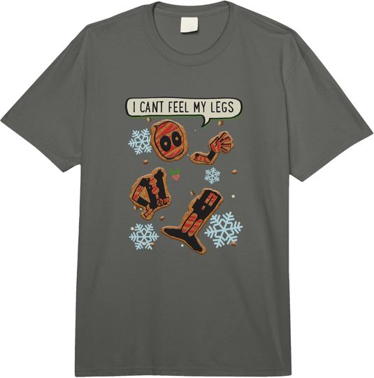Discover Marvel Deadpool Christmas Gingerbread Cookie Can't Feel Legs Comfort Colors Adult Heavyweight T-shirt