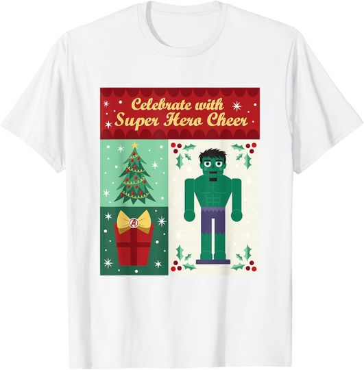 Discover Marvel Hulk Christmas Celebrate With Super Hero Chest Logo T-Shirt