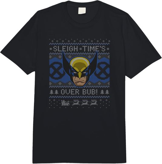 Discover Marvel X-Men Christmas Wolverine Sleigh Times Over Bub! Comfort Colors Adult Heavyweight T-shirt