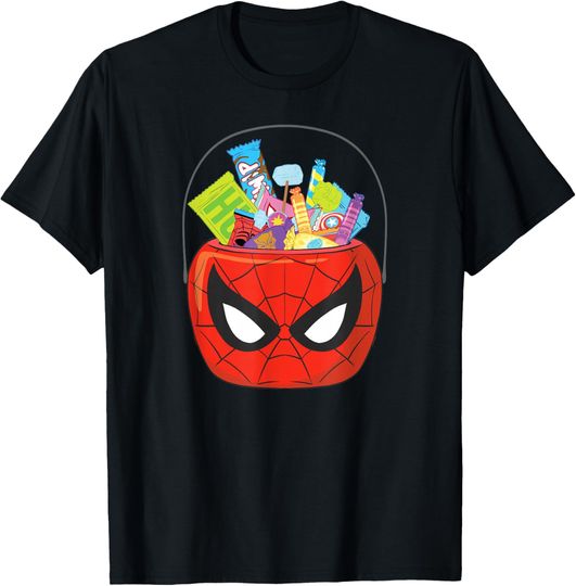Discover Marvel Spider-Man Halloween Trick or Treat Candy Bucket T-Shirt