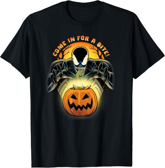 Discover Marvel Venom Halloween Trick or Treat Come In for a Bite T-Shirt