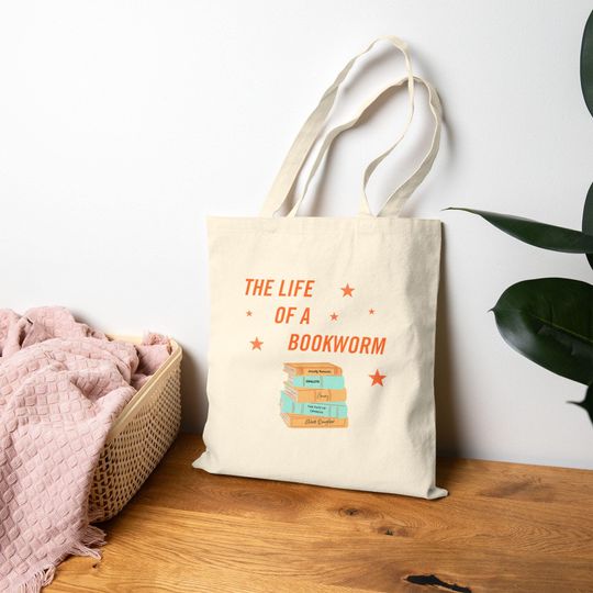 Discover The Life of a Bookworm Cotton Canvas Tote Bag - Perfect for Readers