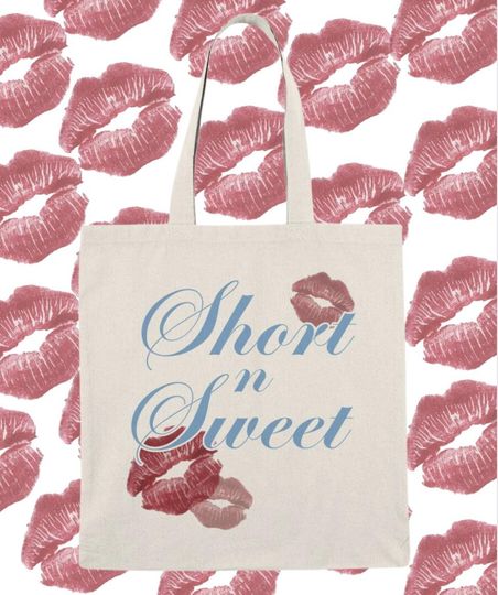 Discover Sabrina Carpenter Short n Sweet Aesthetic Tote Bag Unofficial Fangirl Pop Culture Trendy Concert Style Gift for Her