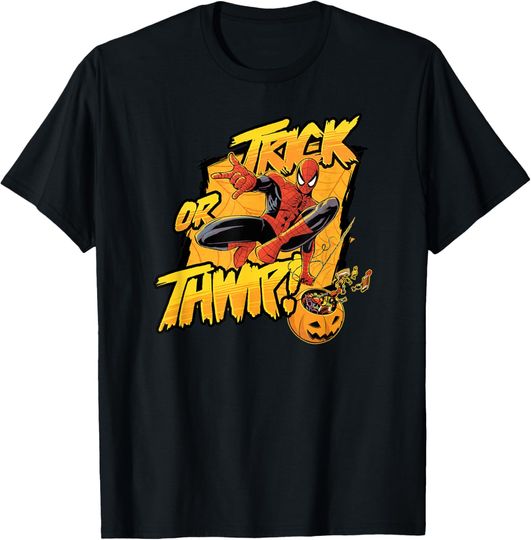 Discover Marvel Super Heroes Spider-Man Halloween Trick or Thwip! T-Shirt