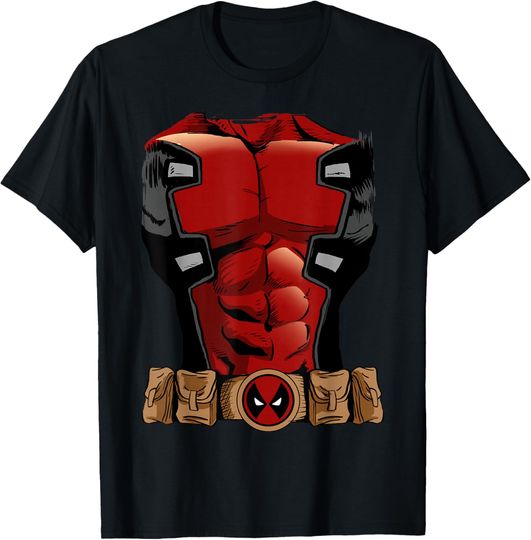 Discover Marvel Deadpool Classic Comic Belt & Armor Costume Halloween T-Shirt