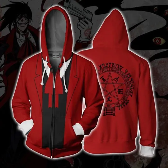 Discover Fullmetal Alchemist Edward Elric 3D Zip Hoodie Sweatshirt Cosplay Hooded Jacket