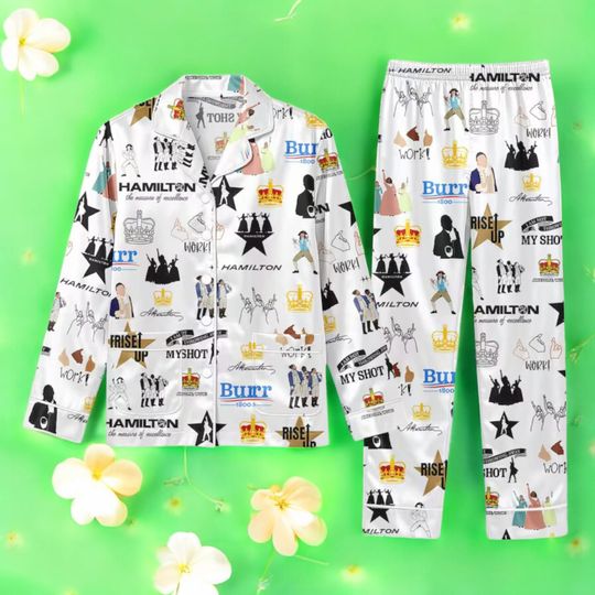 Discover Hamilton Musical Pajama Set: Brushed Silk Broadway Sleepwear