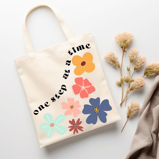 Discover Tote Bag Design PNG: One Step at a Time (Digital Download)