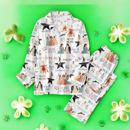 Discover Hamilton Musical Pajama Set: Brushed Silk Broadway Sleepwear