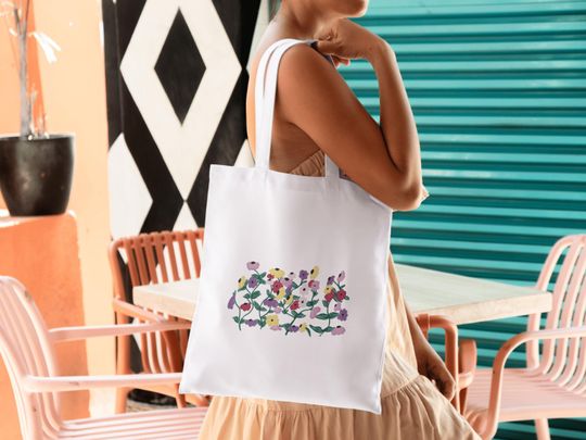 Discover Eras Inspired Canvas Tote Bag: Surprise Song Piano Flowers, Customizable