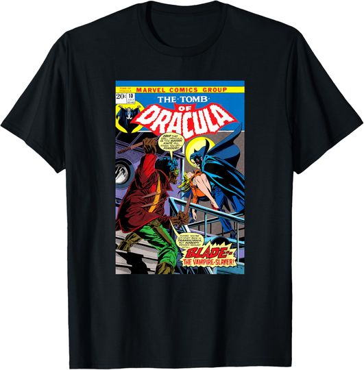 Discover Marvel Blade Tomb of Dracula Vintage Comic Cover Halloween T-Shirt