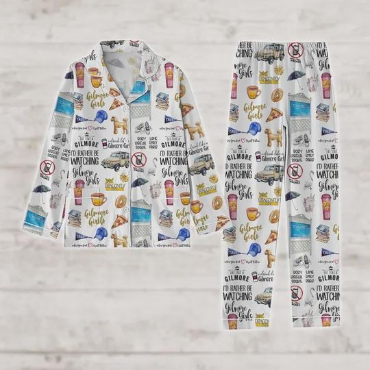 Discover Gilmore Girls Pajama Set  Luke's Diner, Stars Hollow Sleepwear