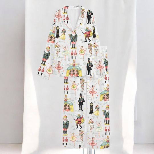 Womens Nutcracker Ballet Pajama Set, Christmas Sleepwear