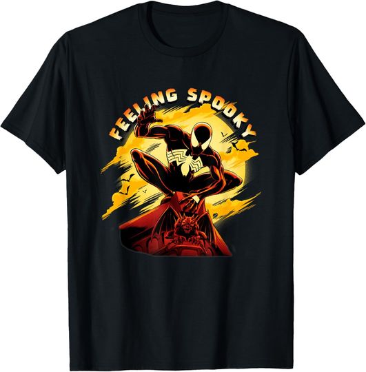 Discover Marvel Classic Halloween Feeling Spooky Black Suit Spidey T-Shirt