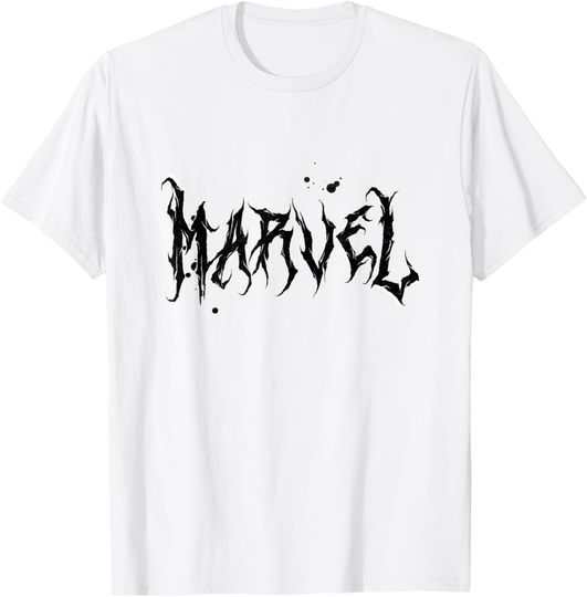 Discover Marvel Classic Halloween Creepy Font Marvel Text Retro Logo T-Shirt