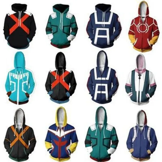 Discover Hero Anime Boku No Hoodie Jacket Midoriya Izuku Deku Coat Hooded Sweater