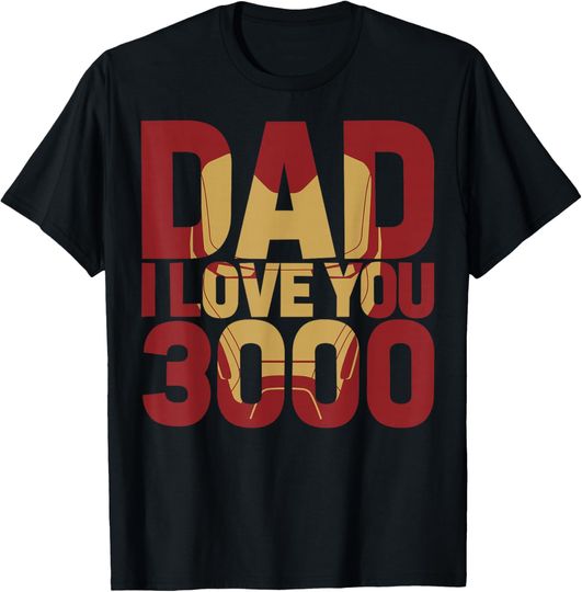 Discover Marvel Iron Man Dad I Love You 3000 Text Fill Father's Day T-Shirt