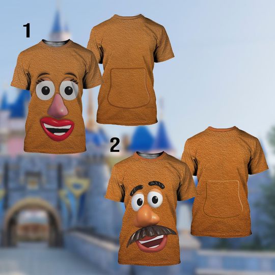 Mrs. Potato Head Shirt, Toy Story Costume Cosplay 3D T-Shirt, Mr and Mrs Valentine Gift, Halloween Costume For Family Group T Shirt