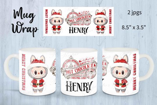 Discover Christmas Monster Mug Press Wrap: Hot Chocolate Sublimation (PNG, JPG, SVG Digital Download)